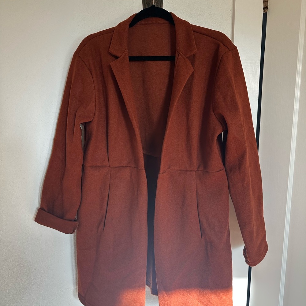 Women's Lightweight Rust Jacket Blazer - XL